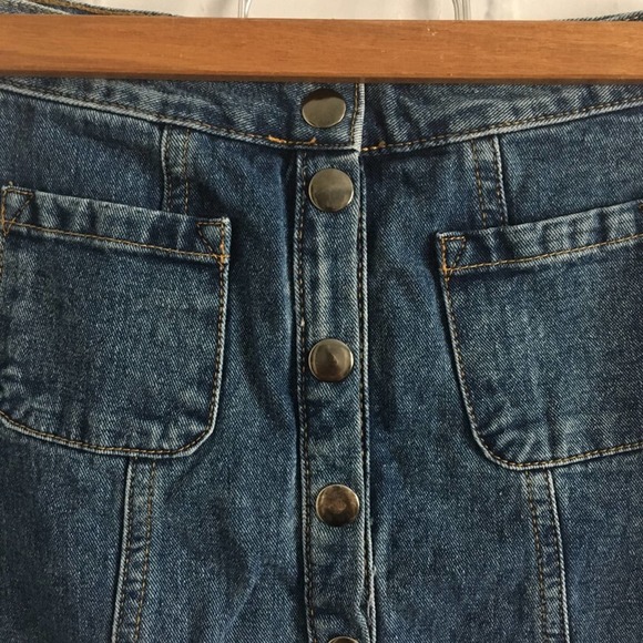 Urban Outfitters BDG Snap Front A-Line Silhouette Short Denim Skirt Size XS - Picture 3 of 7